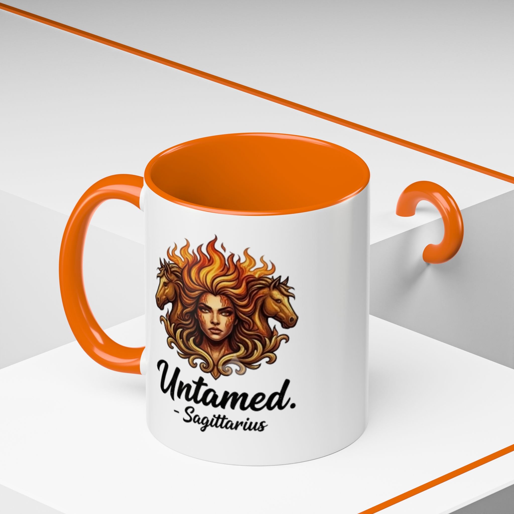 Untamed Sagittarius Coffee Mug — Zodiac Archer Accent Mug (11 oz)
