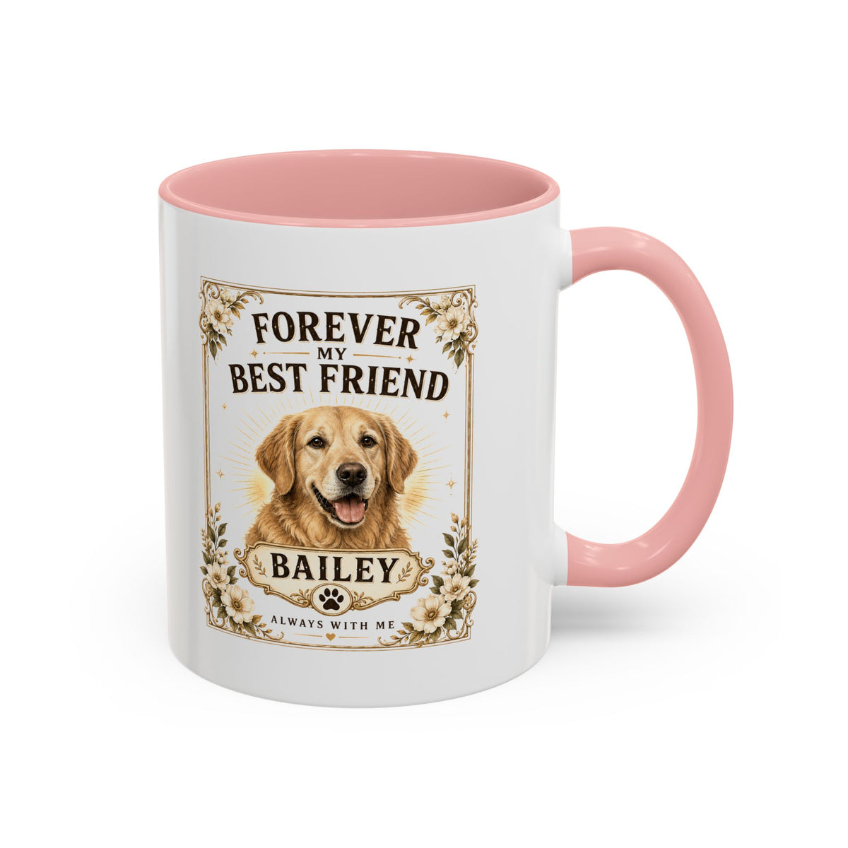 Milo Bailey Dog Dad Mom Forever My Best Friend Dog Mug — Personalized Golden Retriever Coffee Cup