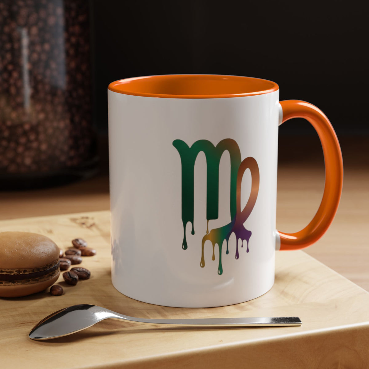 Virgo Zodiac Virgo Drip Accent Coffee Mug — Colorful Zodiac Astrology Gift