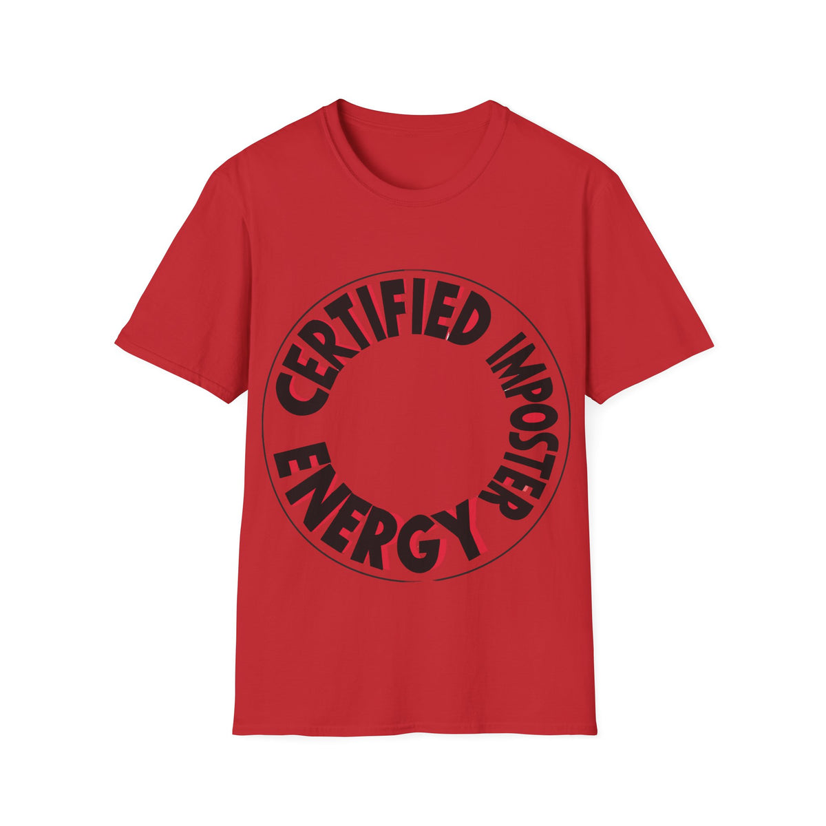 Certified Imposter Energy Retro Circular Tee - Funny Gaming Slogan Graphic T-Shirt - Trending Now - September 2026