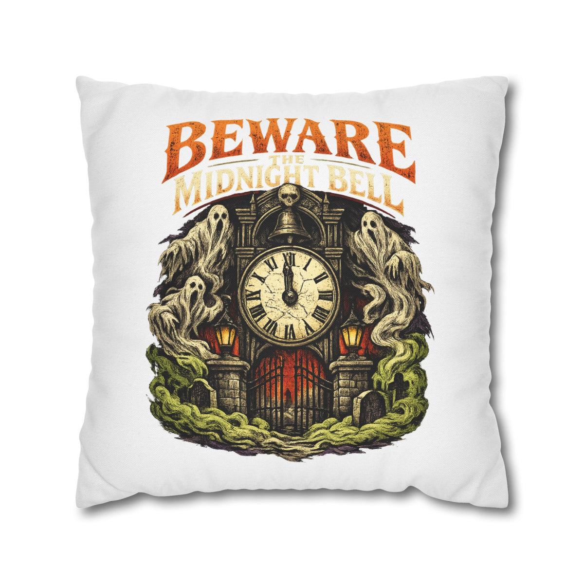 Halloween Beware Midnight Bell Decorative Pillowcase