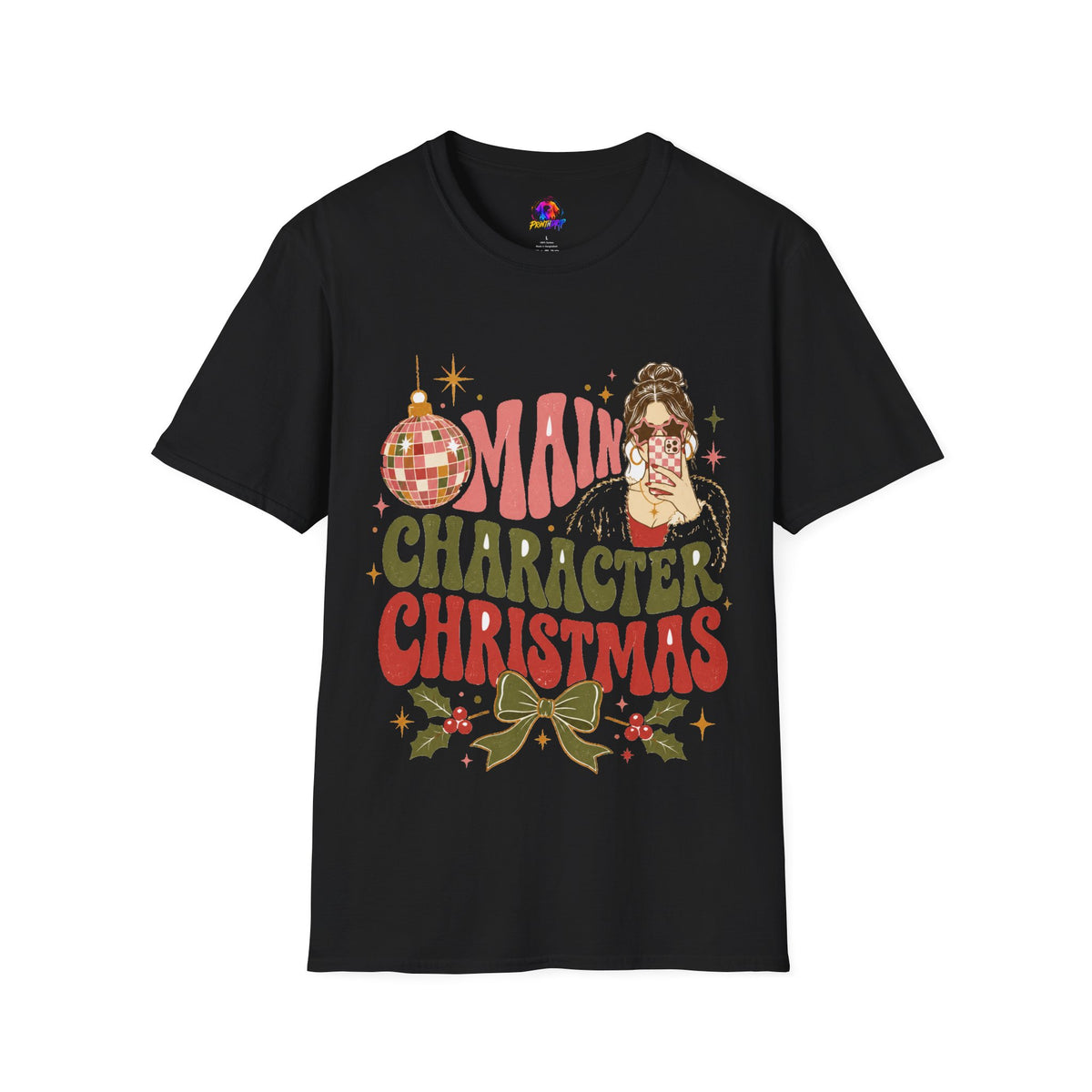 Christmas T-Shirt — "Main Character Christmas" Graphic Tee (Holiday Mom Aesthetic)
