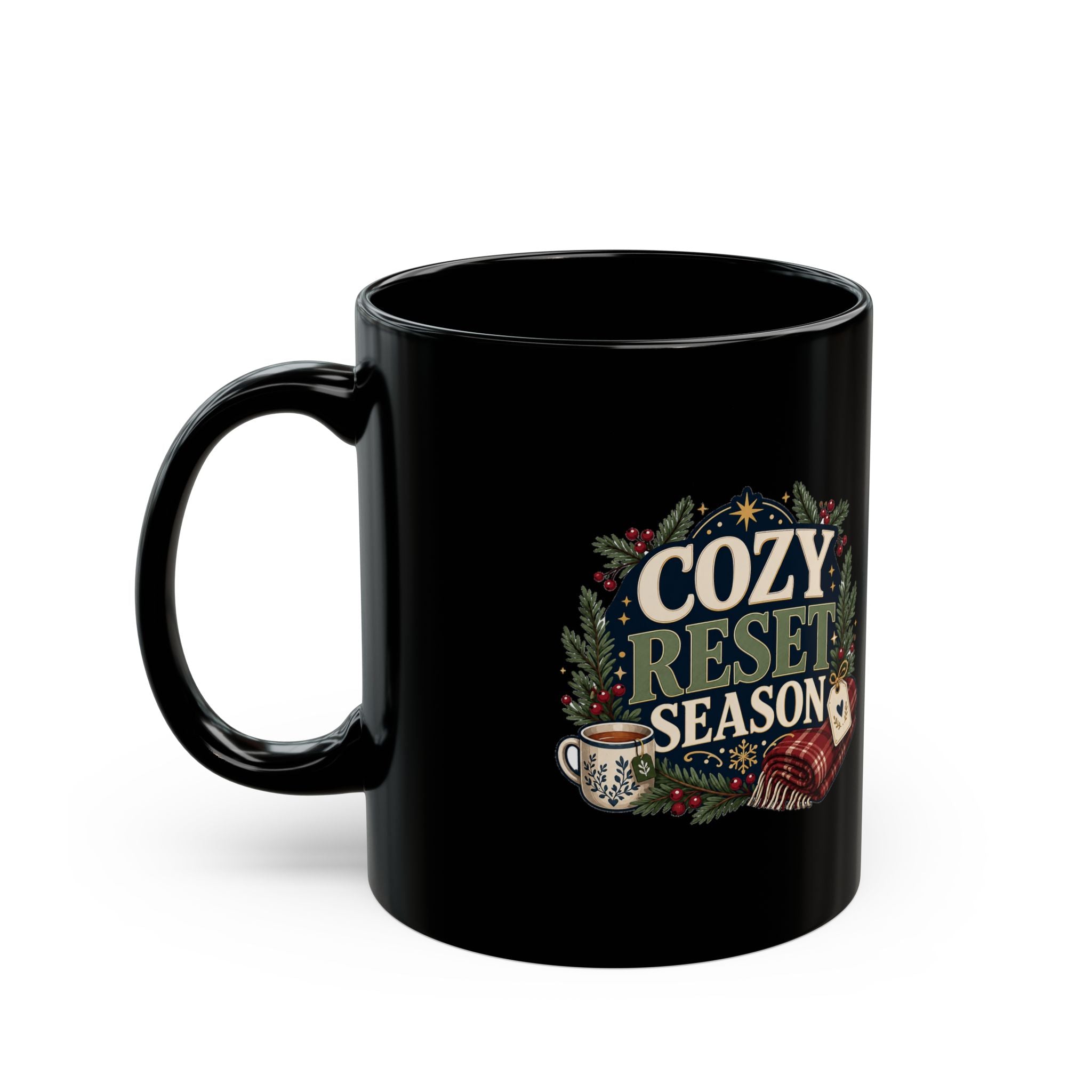 Modern Day Christmas Cozy Reset Season Mug — Holiday Hot Cocoa & Relaxation Coffee Cup