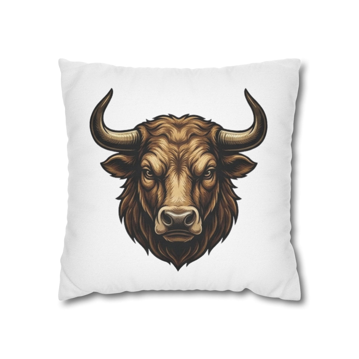 Taurus Bull Head Decorative Pillowcase — Rustic Farmhouse Toss Pillow Cover
