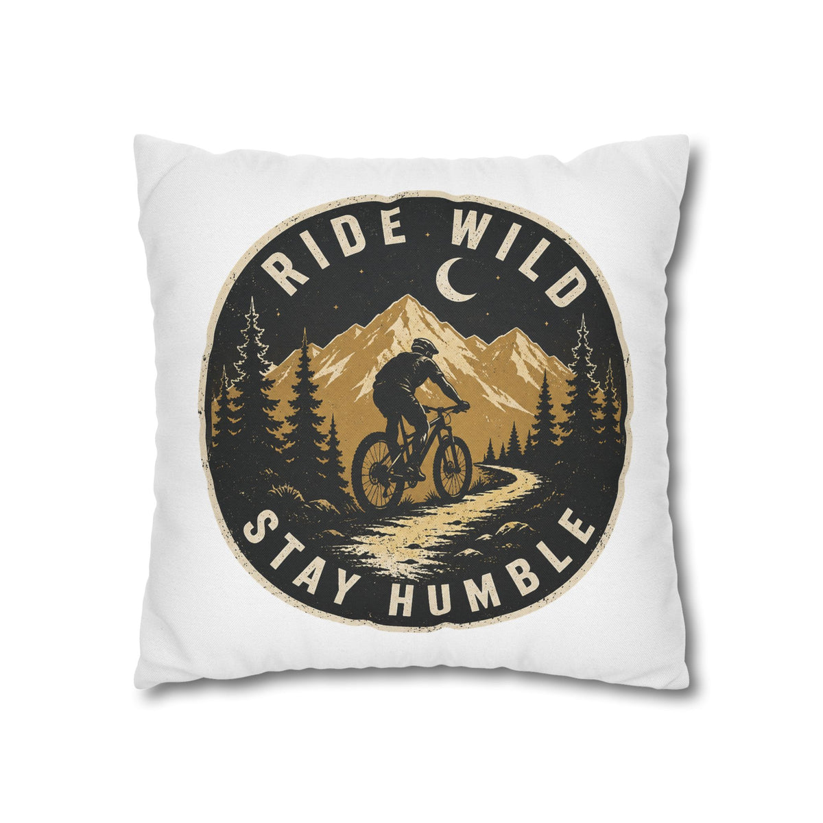 Ride Wild Stay Humble Mountain Biker Pillowcase Milo Bailey Dog Dad Mom