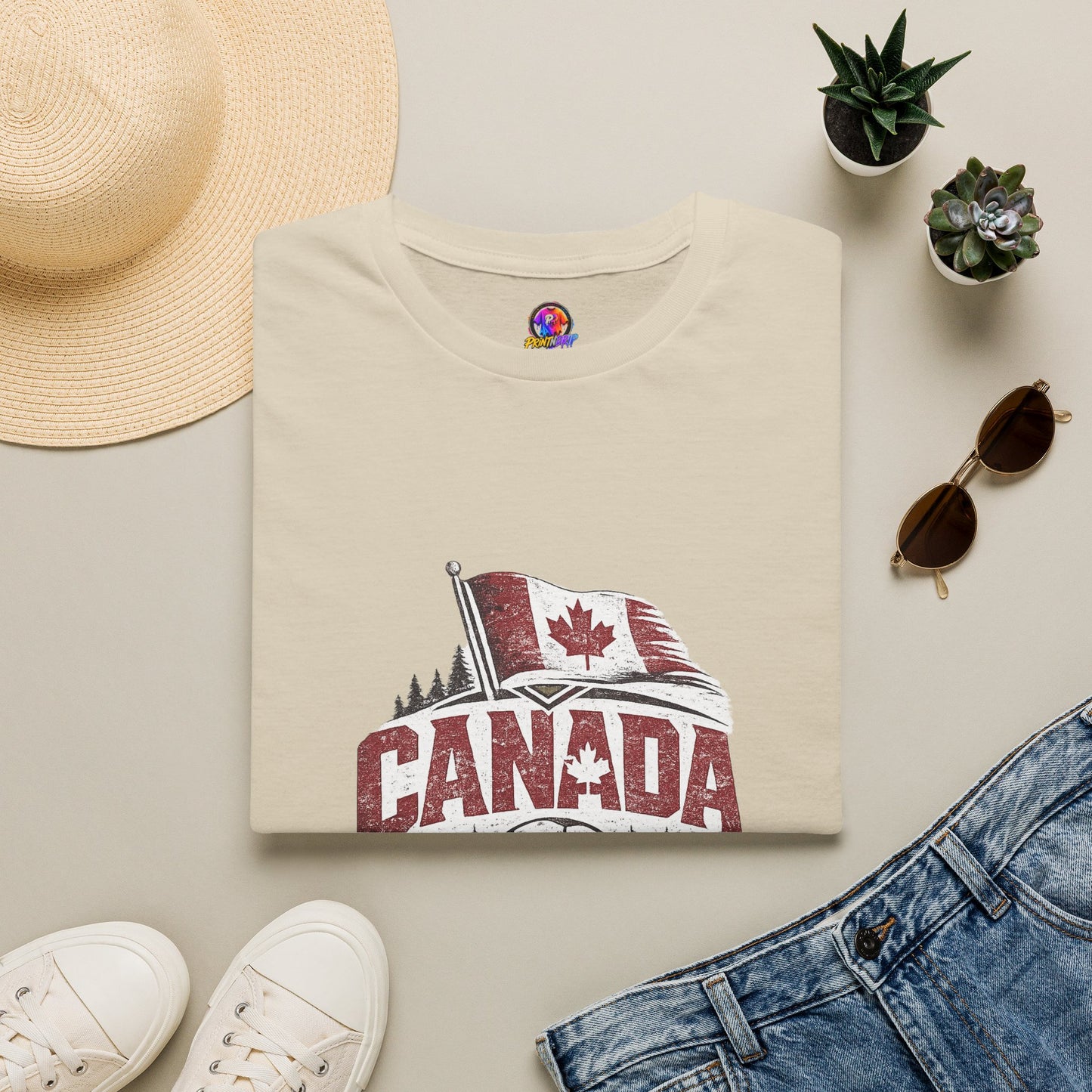 Canada Soccer T-Shirt – Vintage Maple Leaf Flag & Crest
