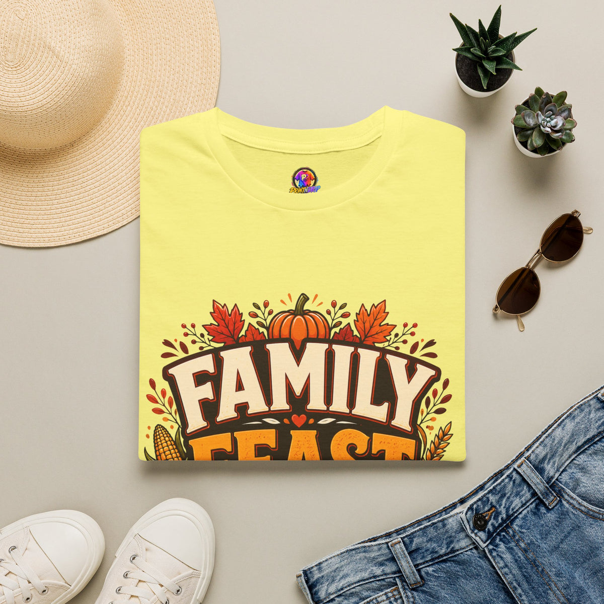 Thanksgiving T-Shirt Family Feast Squad T-Shirt — Thanksgiving Fall Harvest Tee
