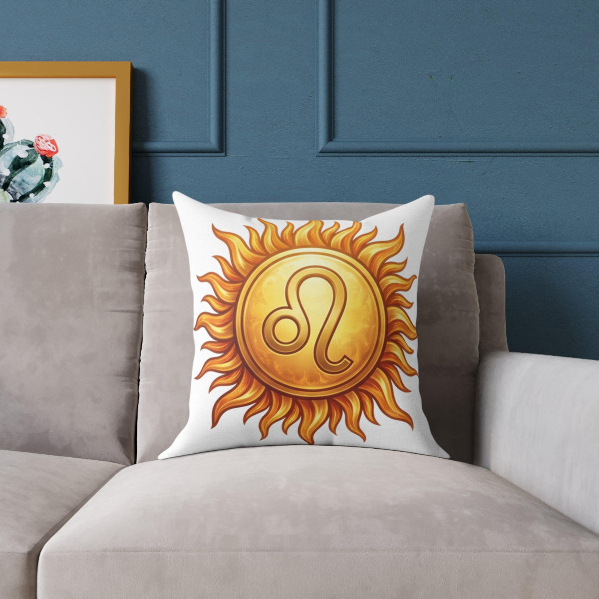 Leo Zodiac Sun Astrological Square Poly Canvas Pillow