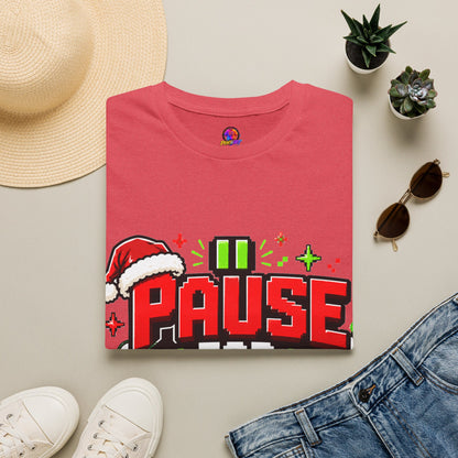 T-Shirt — "Pause for Presents" Christmas Gamer Tee