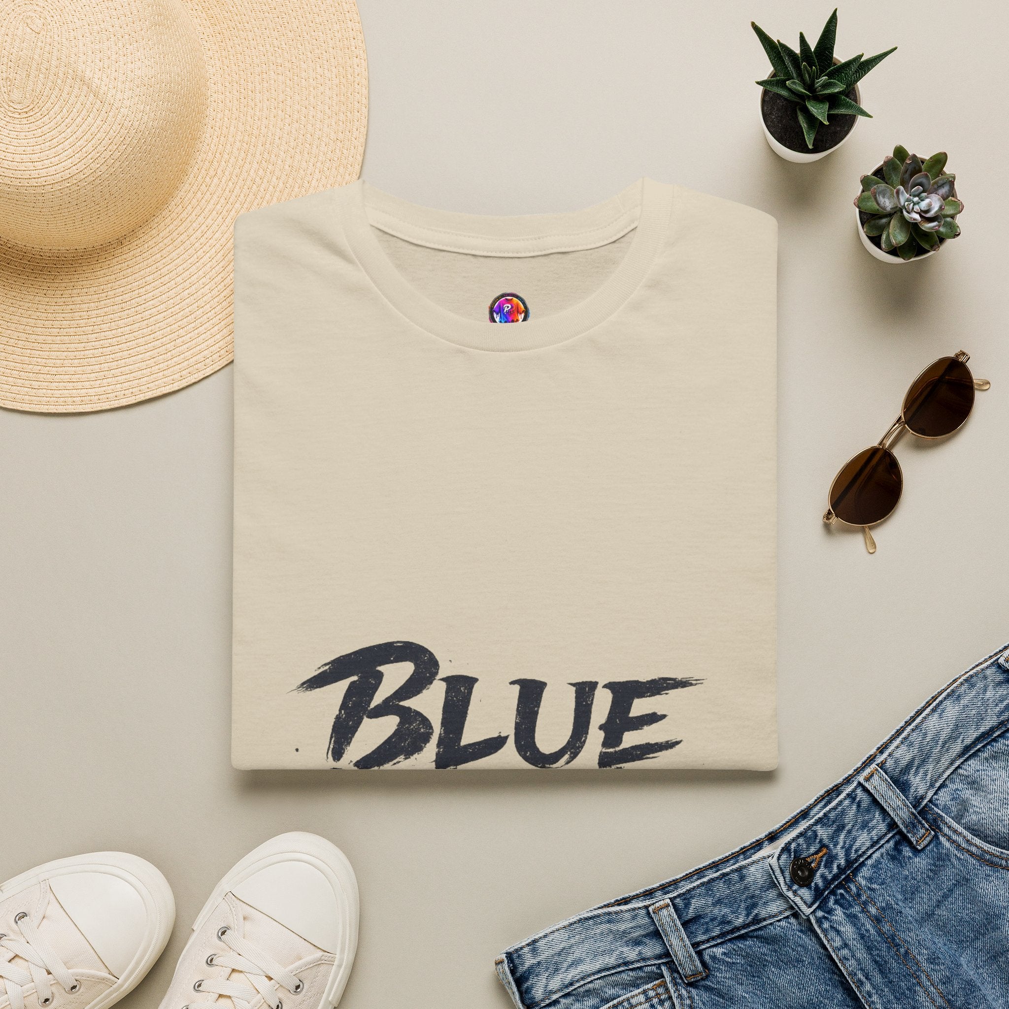 Japan Blue Samurai T-Shirt — Bold Brushstroke Graphic Tee