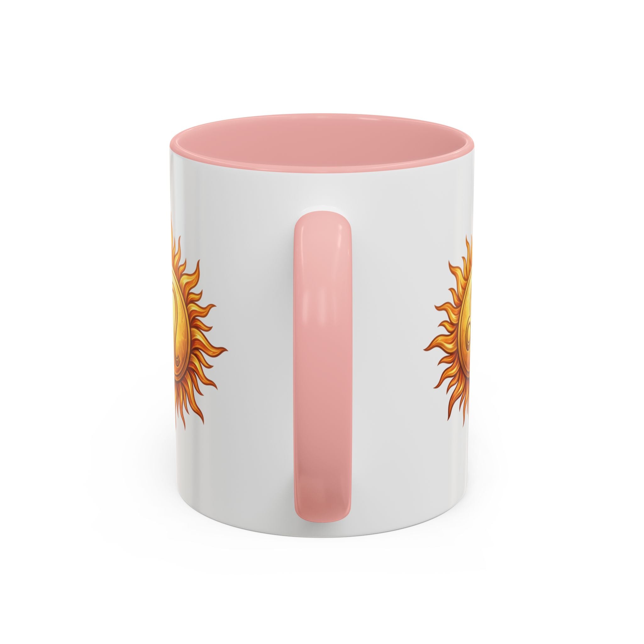 Leo Zodiac Sun Coffee Mug — Astrology Gift, Bold Sun & Leo Symbol Accent Mug