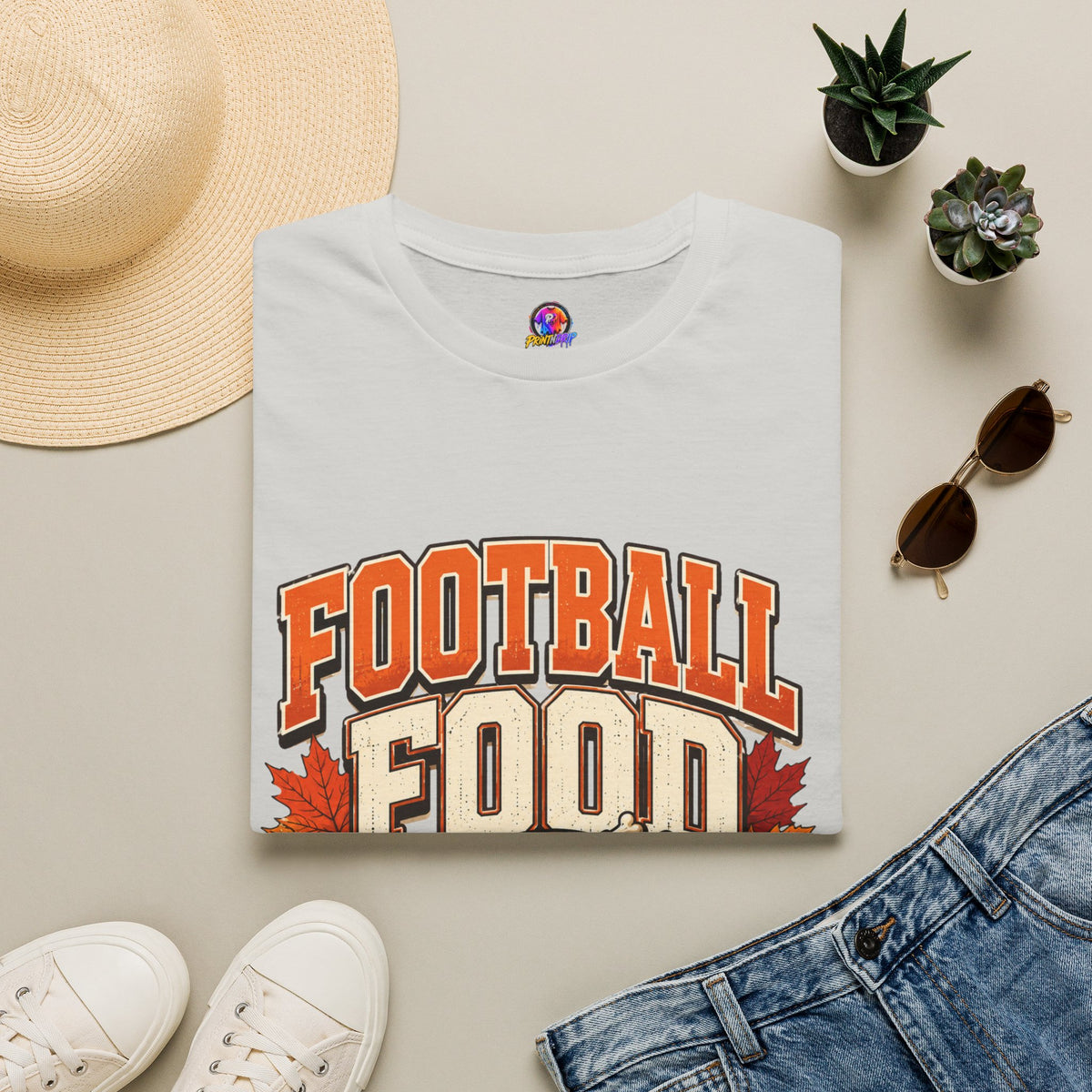 Thanksgiving T-Shirt Football Food Family T-Shirt — Thanksgiving Tailgate Tee for Fans
