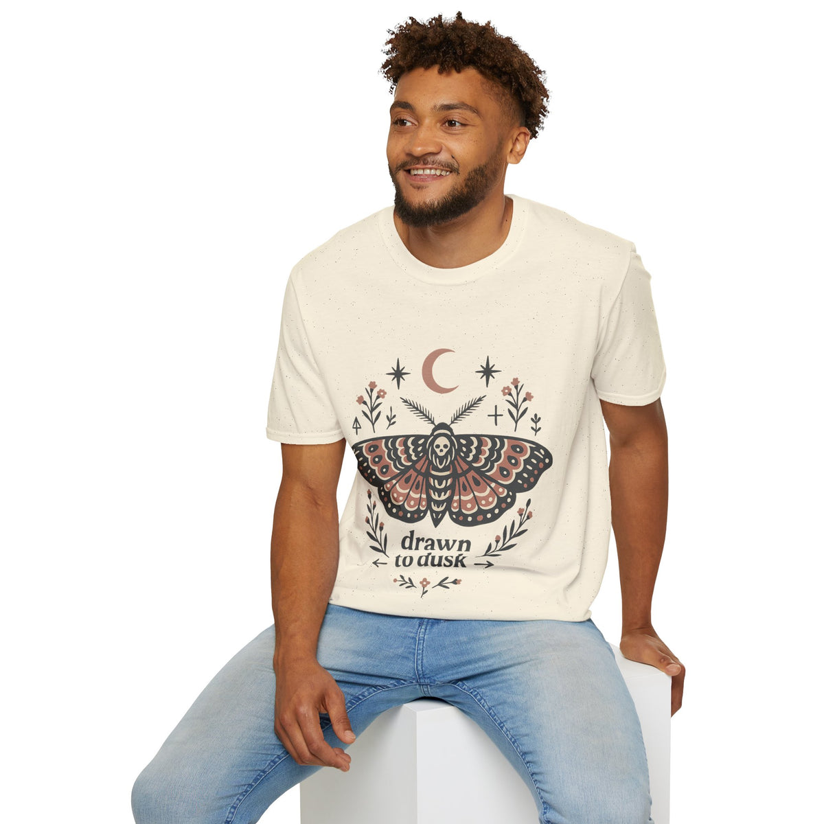 Mystic Moth T-Shirt — Crescent Moon & Floral Boho Graphic - Trending Now- August 2026