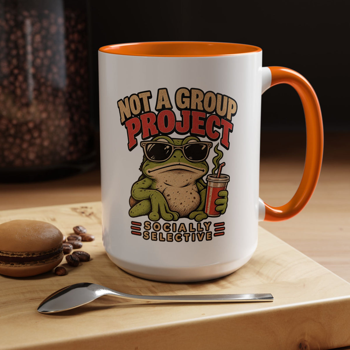 Funny And Witty "Not A Group Project" Accent Coffee Mug (11, 15oz)
