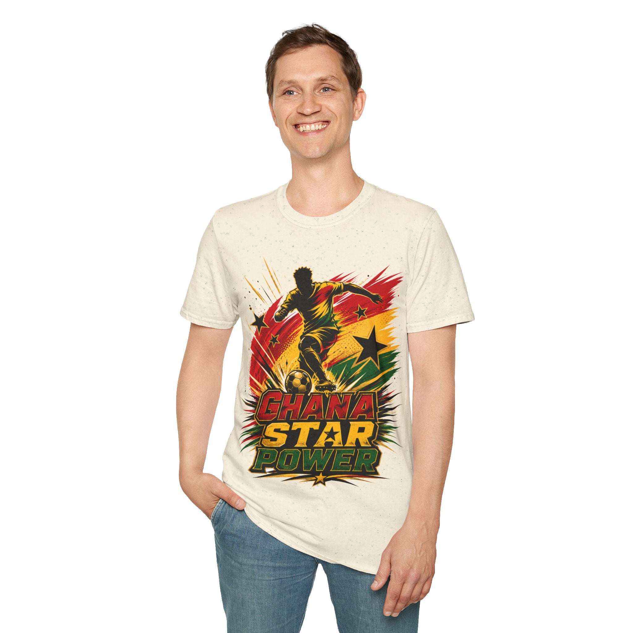 Ghana Star Power Soccer T-Shirt — Afro Football Fan Tee - Ghana T-Shirt