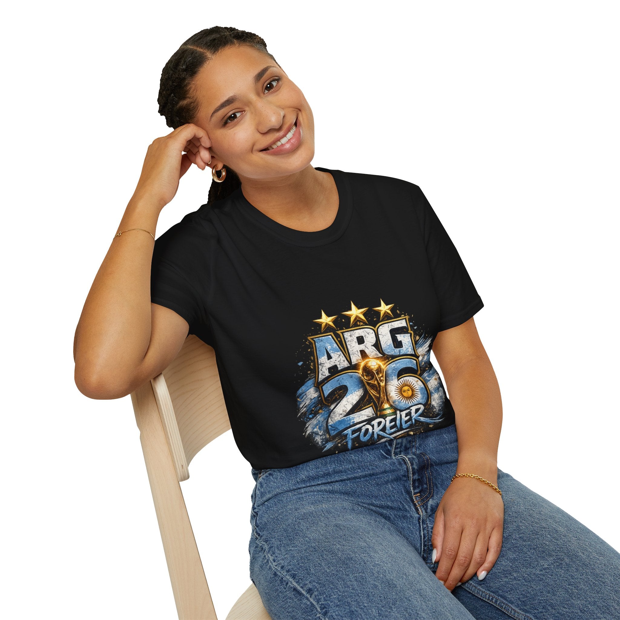 Argentina 26 Forever T‑Shirt — ARG Soccer World Cup 3‑Star Fan Tee