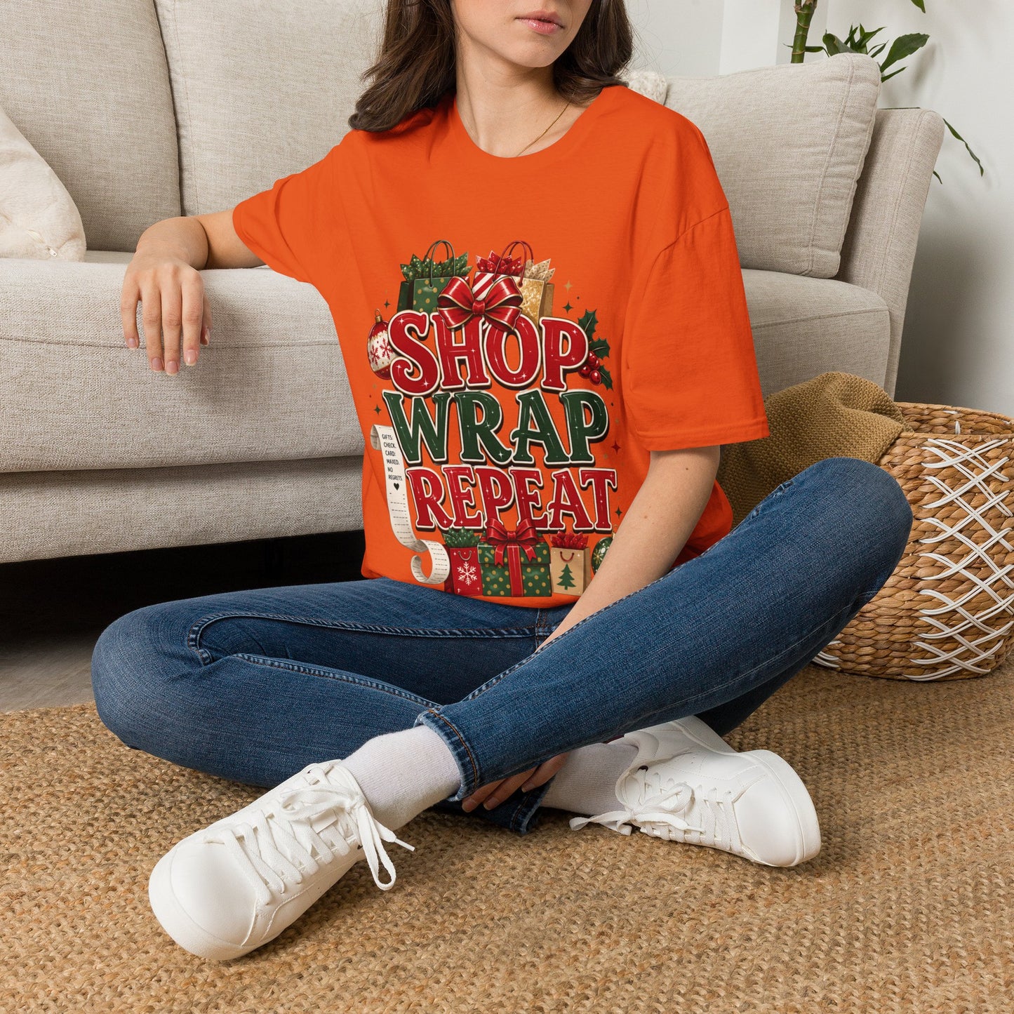 Christmas 'Shop Wrap Repeat' T-Shirt