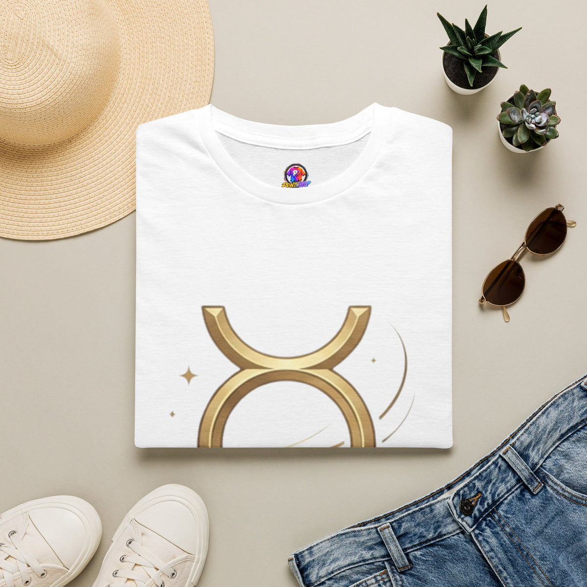 Virgo Zodiac  Mercury Astrology T-Shirt — Gold  Symbol Zodiac Tee