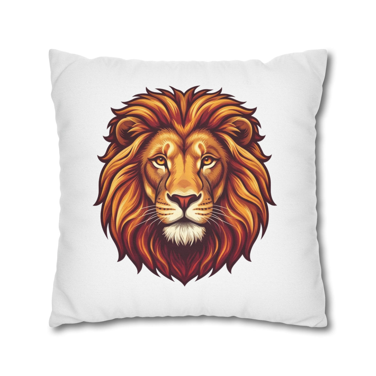 Leo Zodiac Spun Square Pillowcase Lion Face Decorative Pillowcase