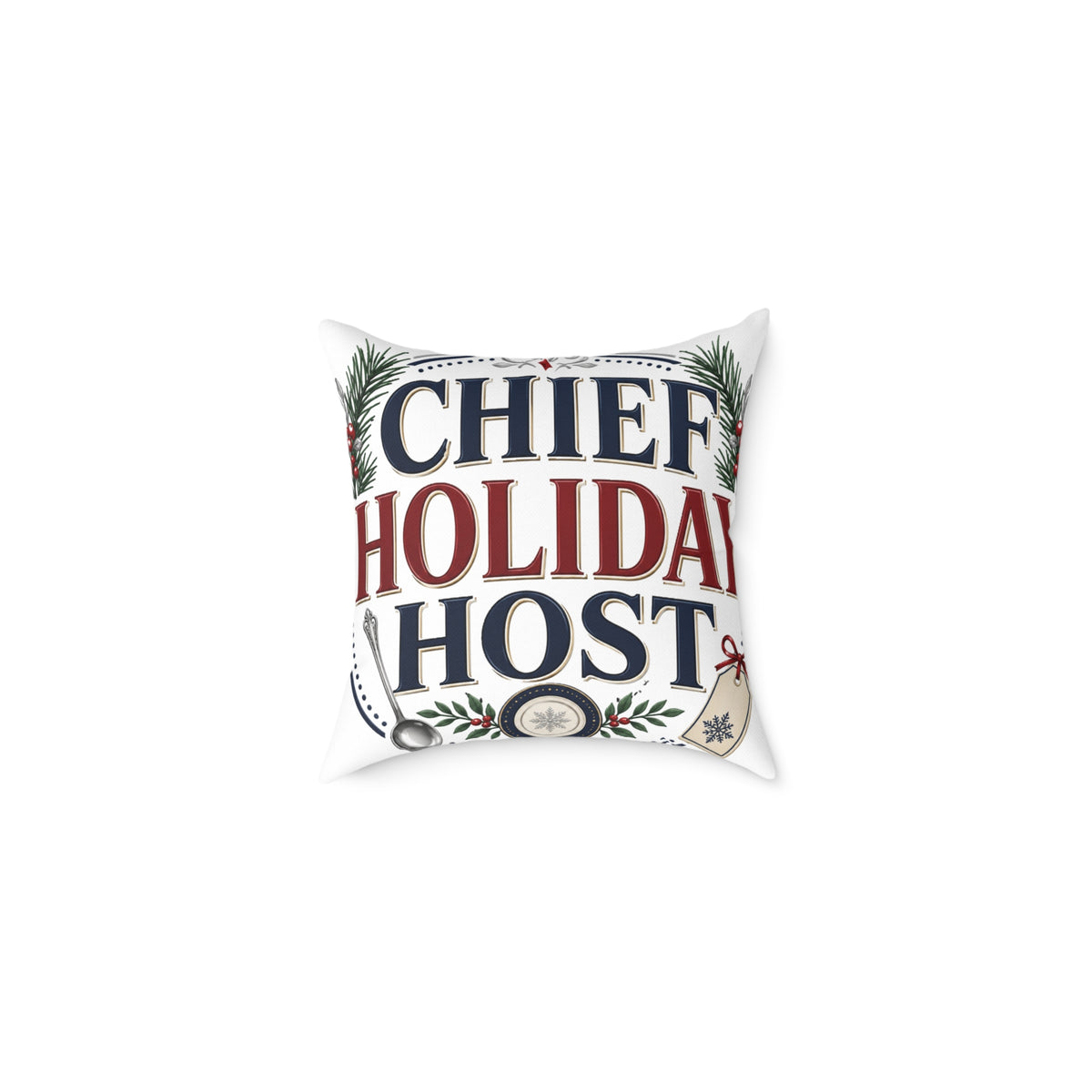 Christmas Chief Holiday Host Throw Pillow — Festive Christmas Decorative Cushion