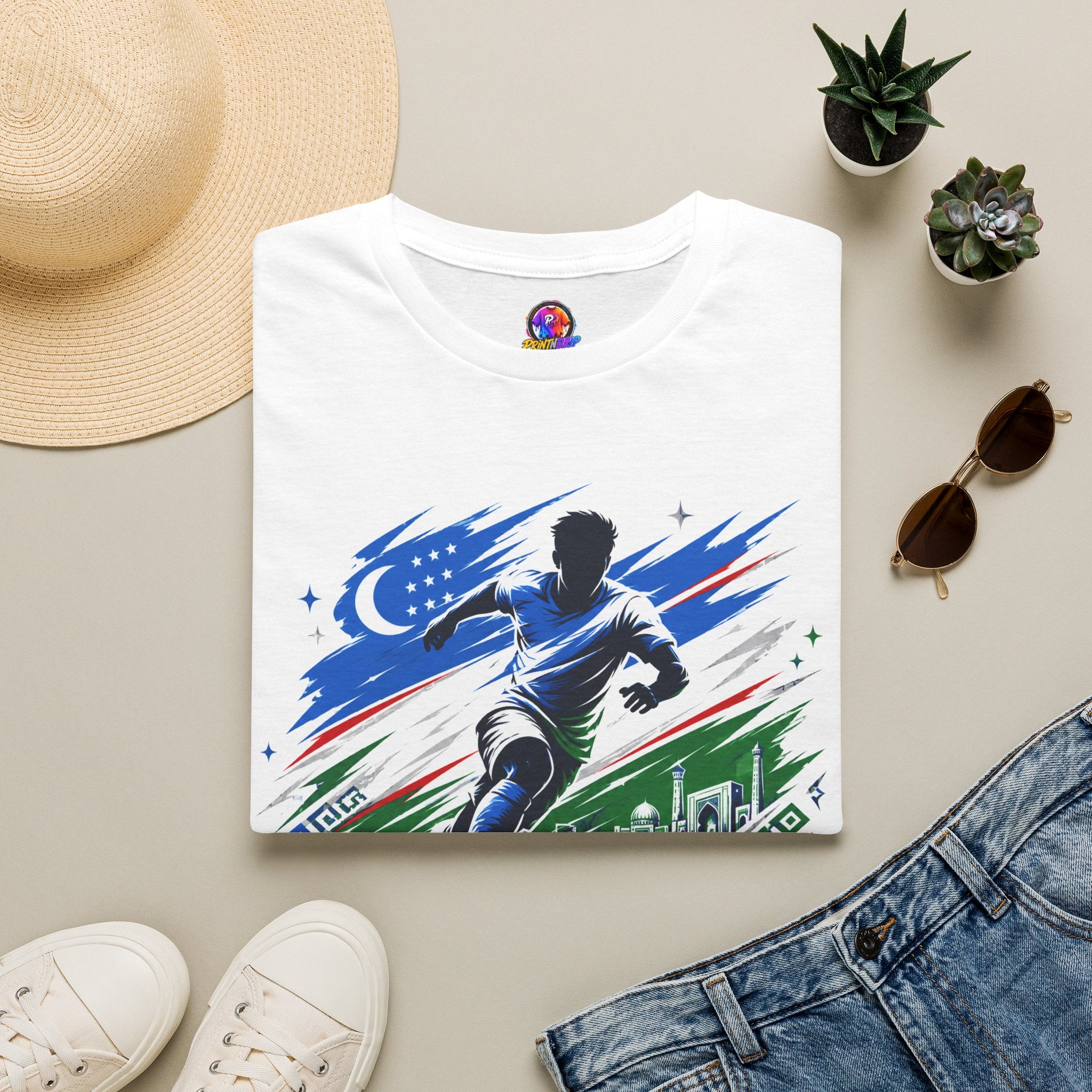 Silk Road Strike Soccer T-Shirt — Uzbekistan Football Graphic Tee