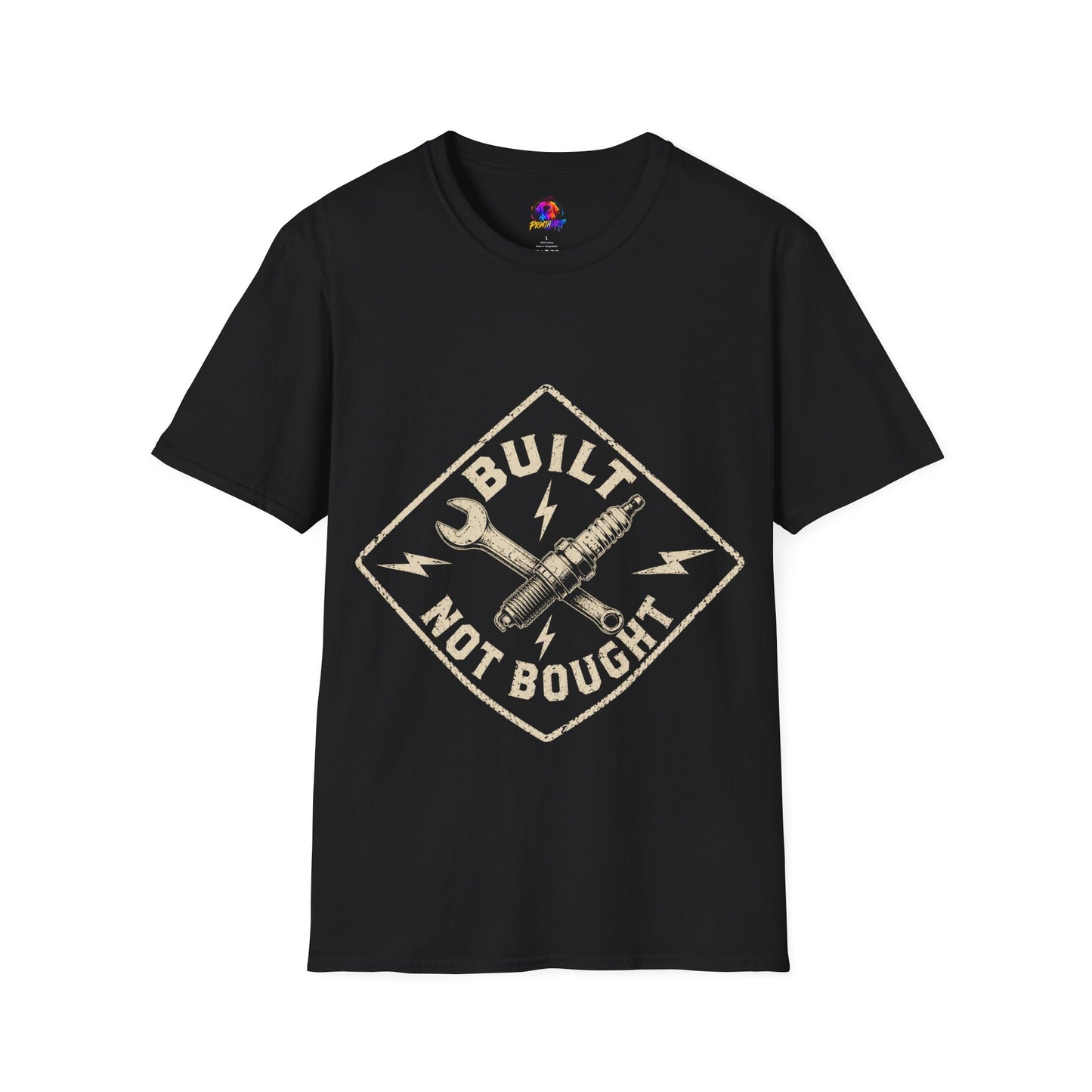 Built Not Bought T-Shirt — Vintage Mechanic Auto Repair Tee