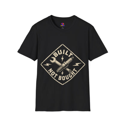 Built Not Bought T-Shirt — Vintage Mechanic Auto Repair Tee