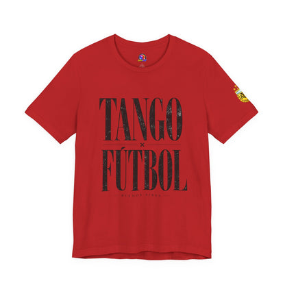 Argentina - Tango y Fútbol Graphic Tee - Bold Serif Soccer & Dance Shirt