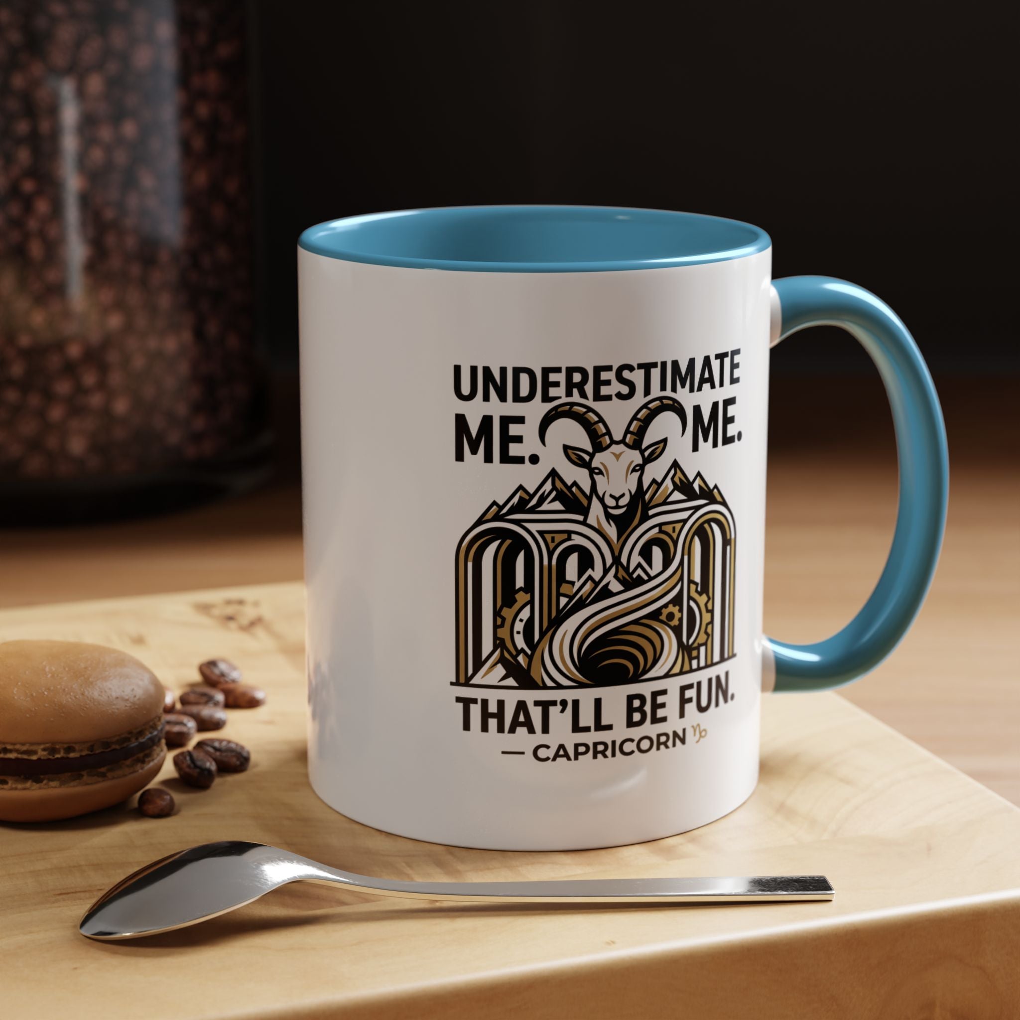 Capricorn Coffee Mug — "Underestimate Me. That'll Be Fun." Zodiac Accent Mug (11/15oz)