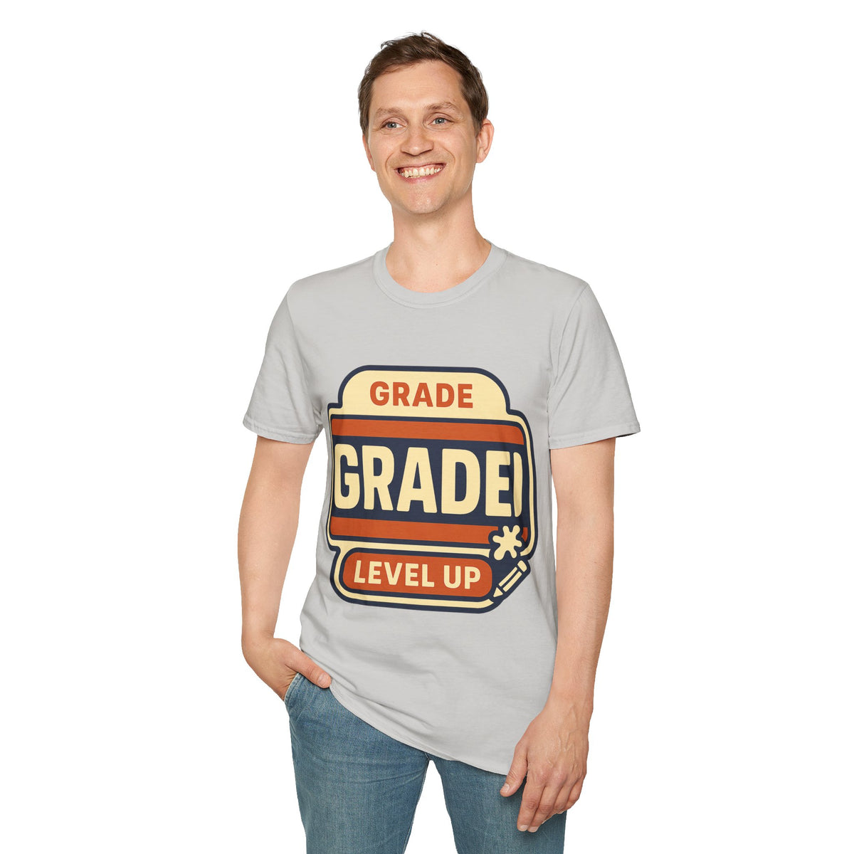 Grade Up Retro Badge T‑Shirt — "GRADE! LEVEL UP" Gamer Teacher Gift - Trending Now - August 2026