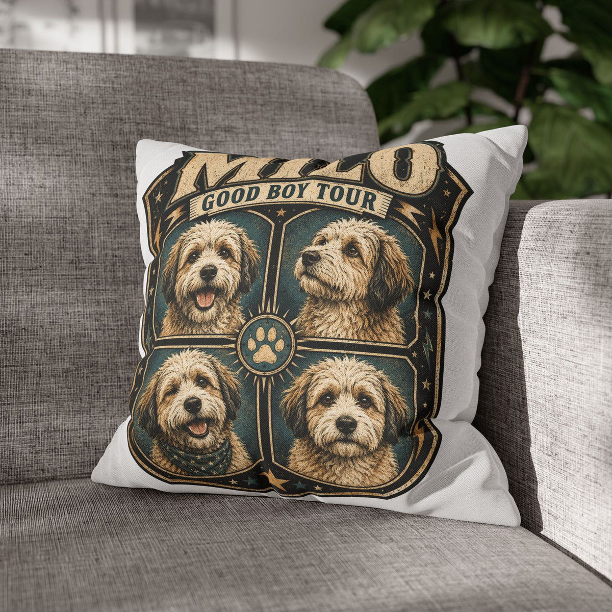 Milo "Good Boy Tour" Decorative Pillowcase Milo Bailey Dog Dad Mom