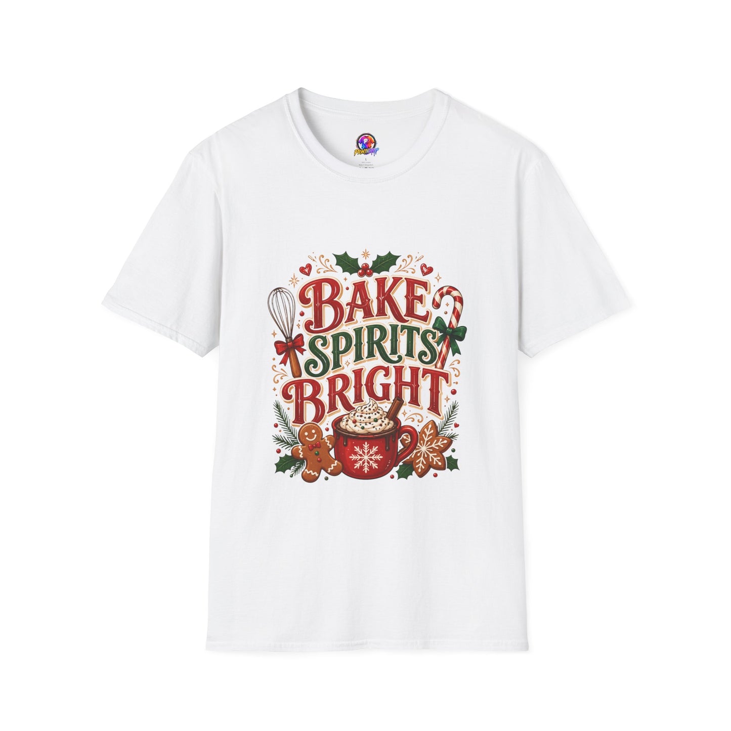 Bake Spirits Bright Holiday T-Shirt — Christmas Baking Graphic Tee
