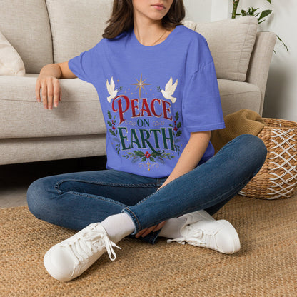 Peace on Earth T-Shirt — Holiday Dove & Star Christmas Tee
