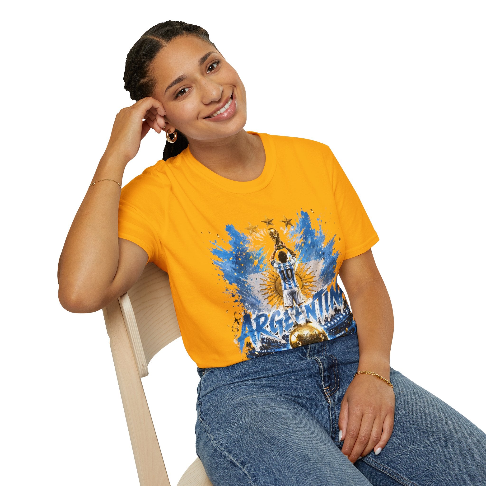 Argentina World Champions T‑Shirt — Soccer World Cup 3 Stars Tribute