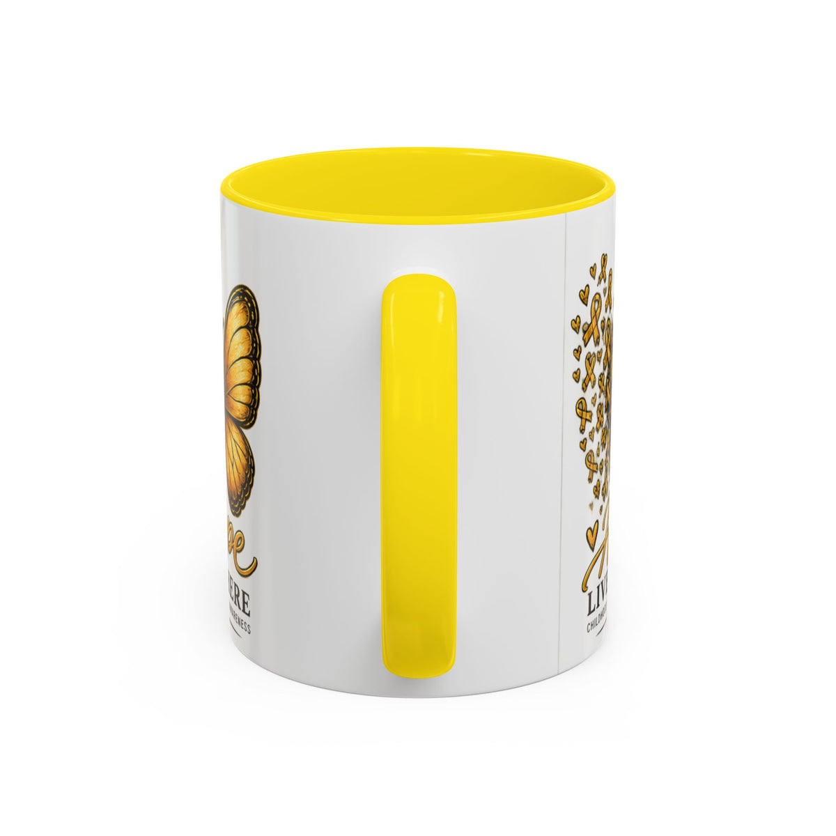 Hope Lives Here Childhood Cancer Awareness Accent Coffee Mug