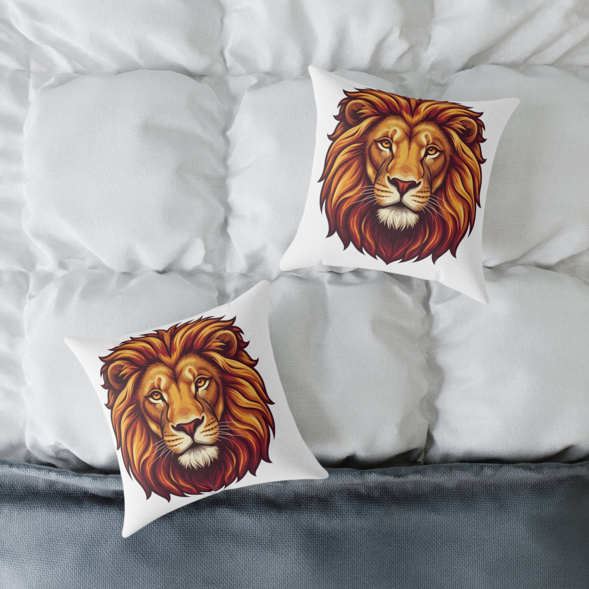 Leo Zodiac Lion Head Astrological Square Poly Canvas Pillow