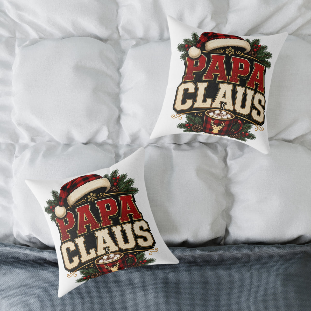 Papa Claus Christmas Pillow — Festive Holiday Throw Pillow for Dad