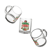 Christmas Glass Mug 10 oz Sibling Santa Squad Glass Mug — 10oz Christmas Holiday Coffee Cup