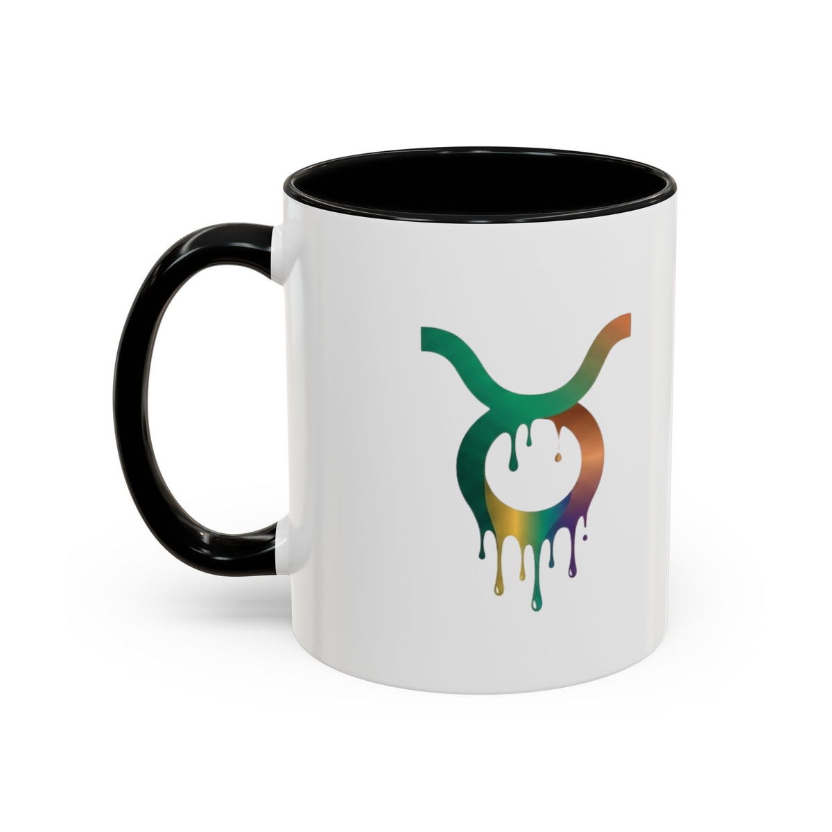 Taurus Drip Zodiac Coffee Mug — Colorful Taurus Symbol Accent Mug