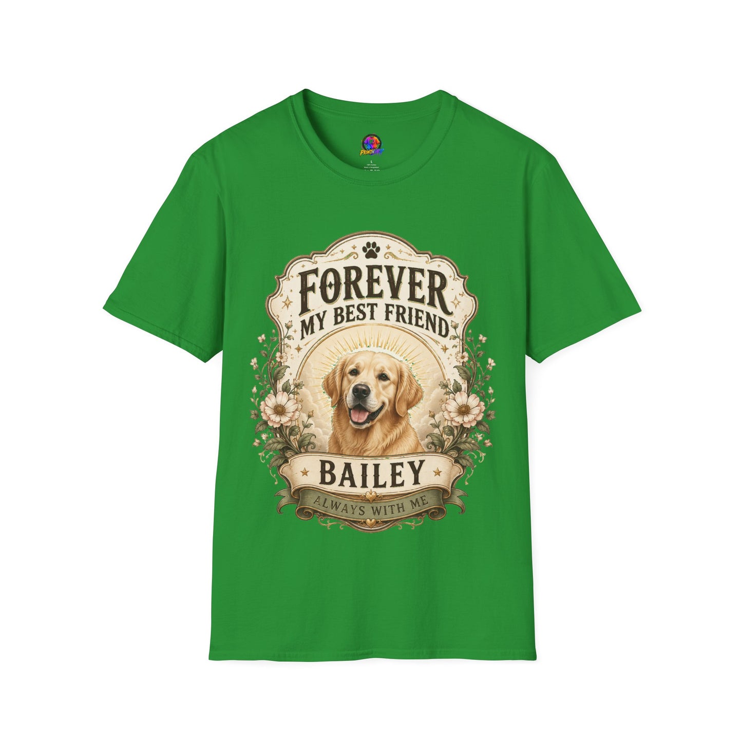 Dog Memorial T-Shirt — "Forever My Best Friend" Personalized Pet Tribute Tee