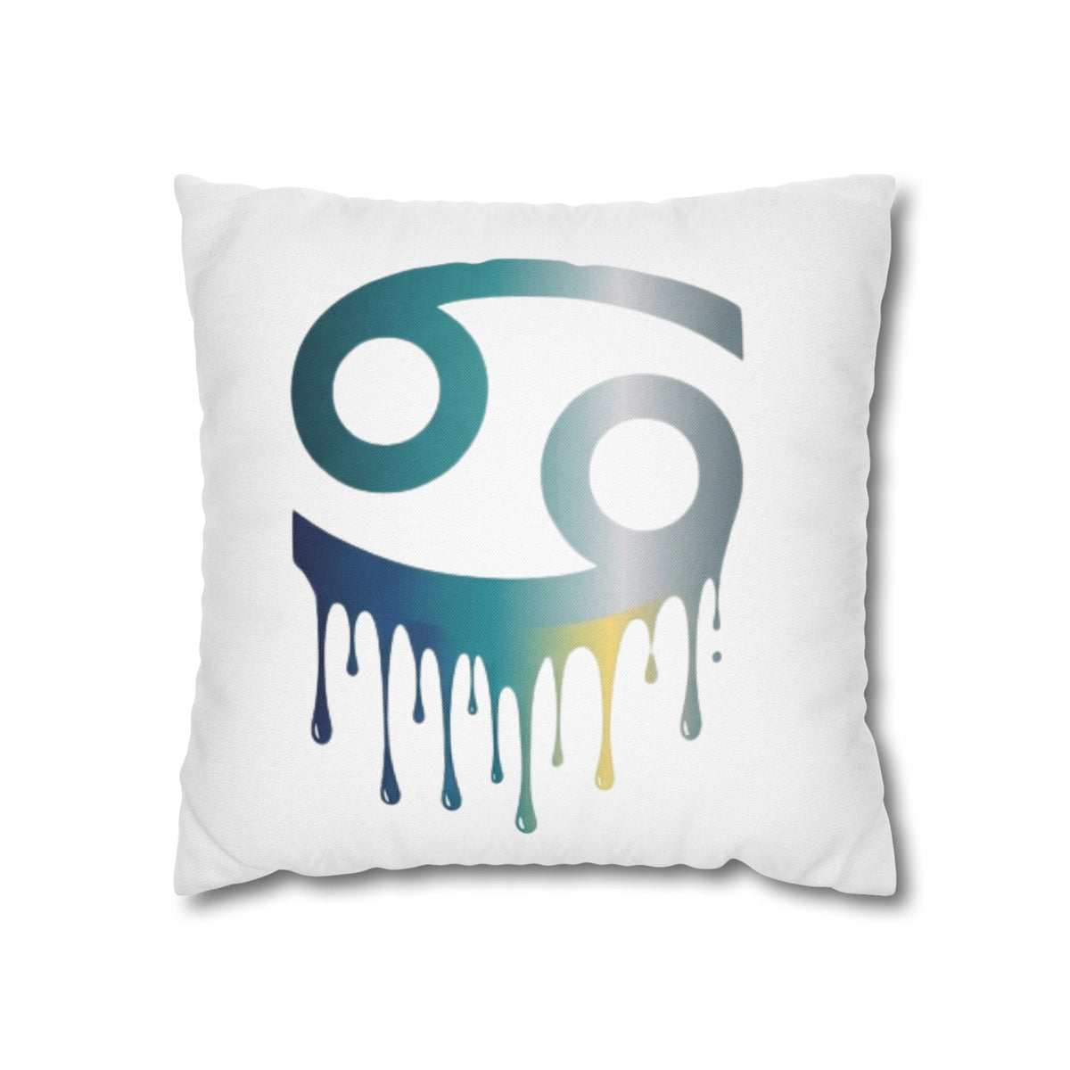 Cancer Zodiac Drip Pillowcase — Astrological Symbol Decorative Throw Pillow
