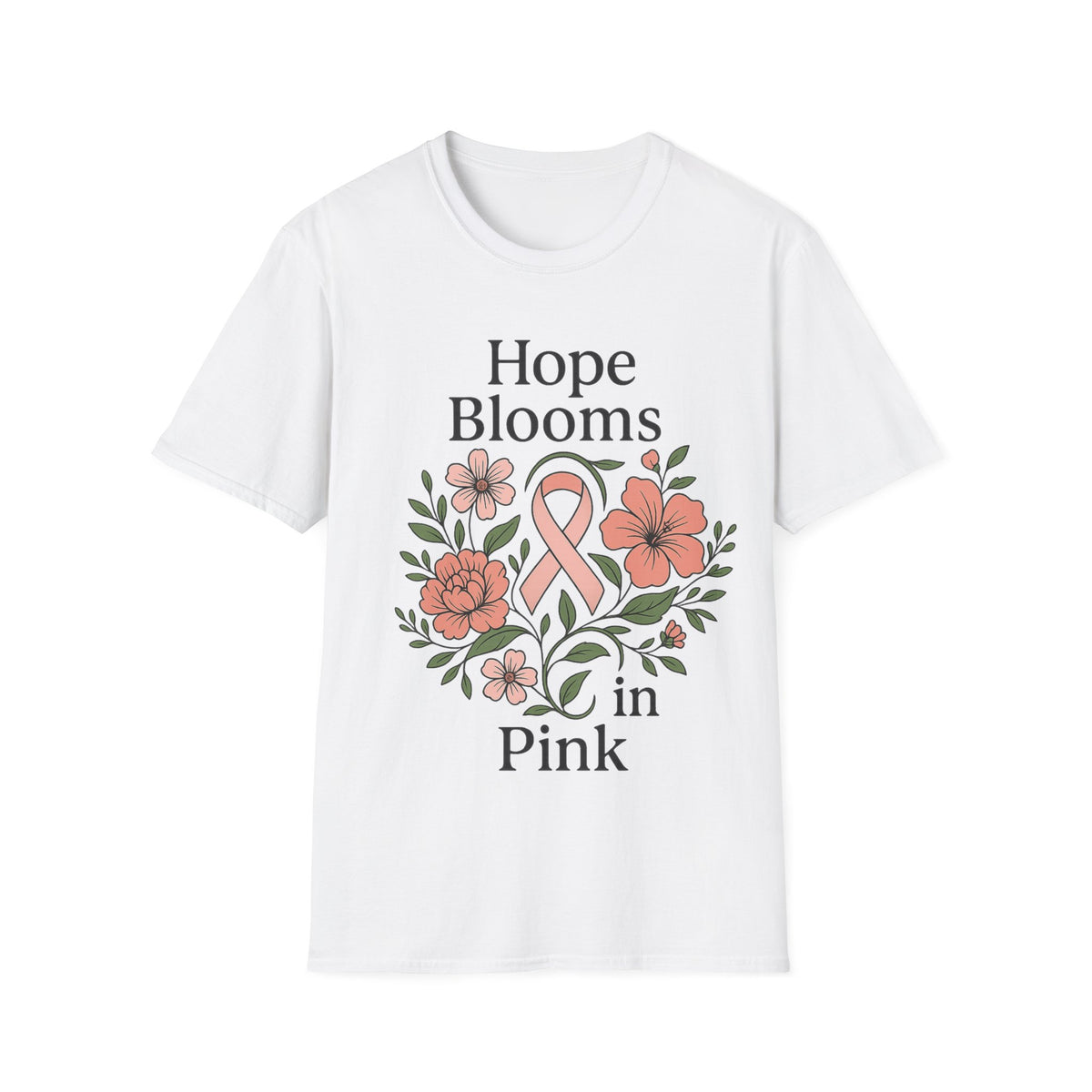 Hope Blooms In Pink Wildflower Bouquet Graphic Tee, Breast Cancer Awareness T-Shirt - Trending Now - September 2026