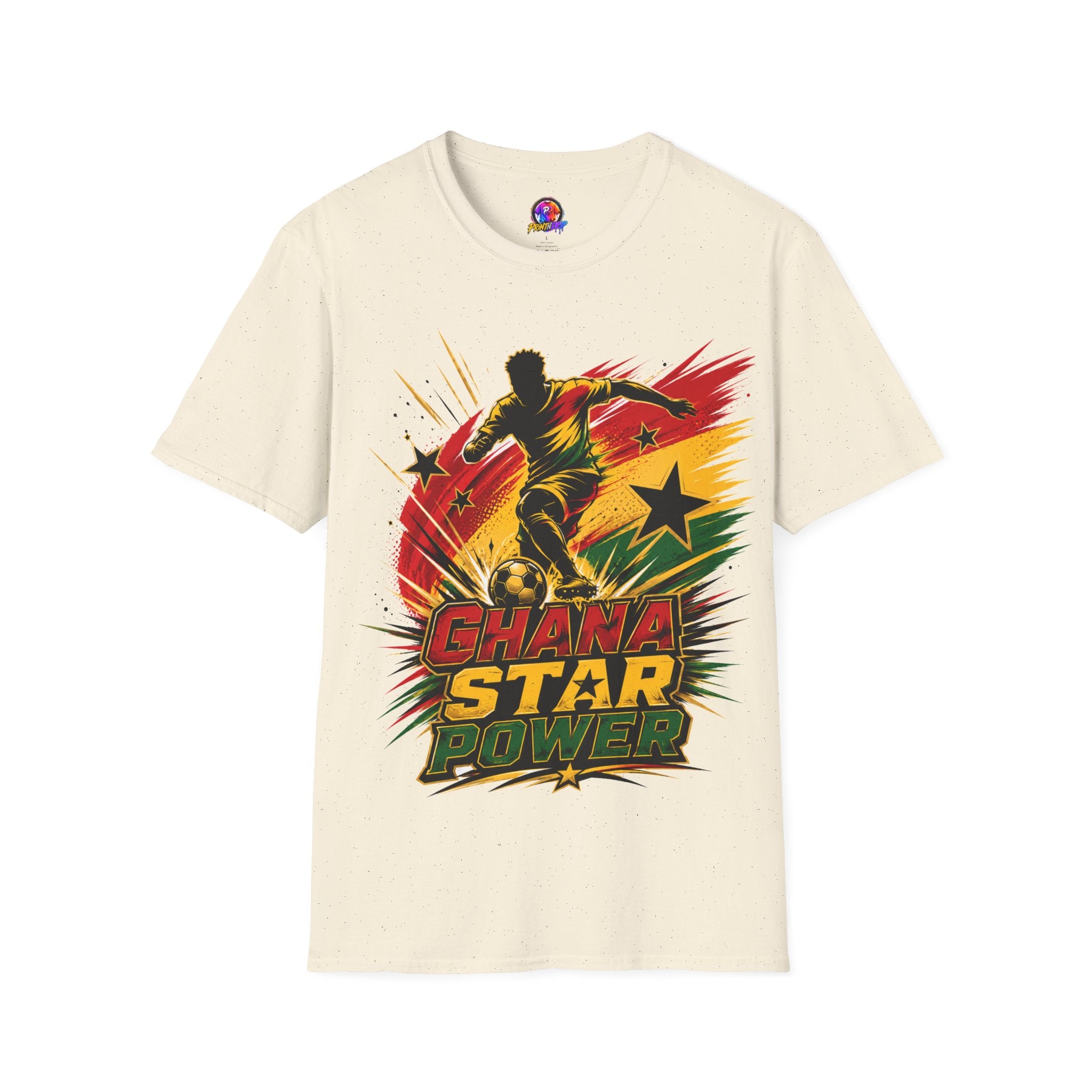 Ghana Star Power Soccer T-Shirt — Afro Football Fan Tee - Ghana T-Shirt