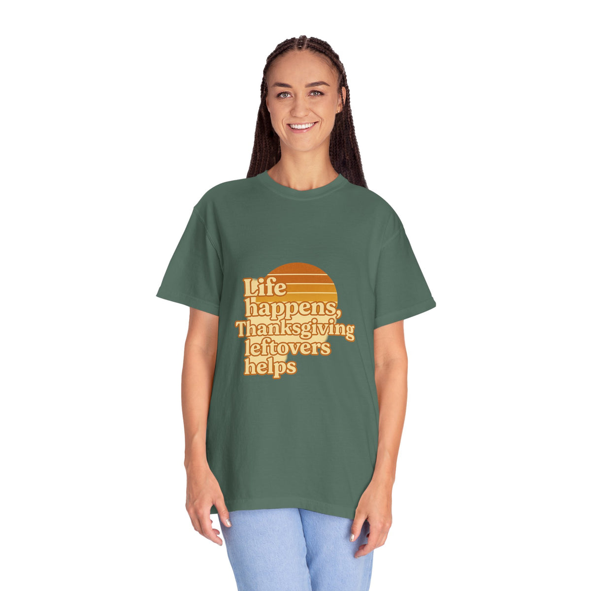 Thanksgiving Leftovers T-Shirt — “Life Happens, Thanksgiving Leftovers Helps” Retro Tee - Trending Now - October 2026