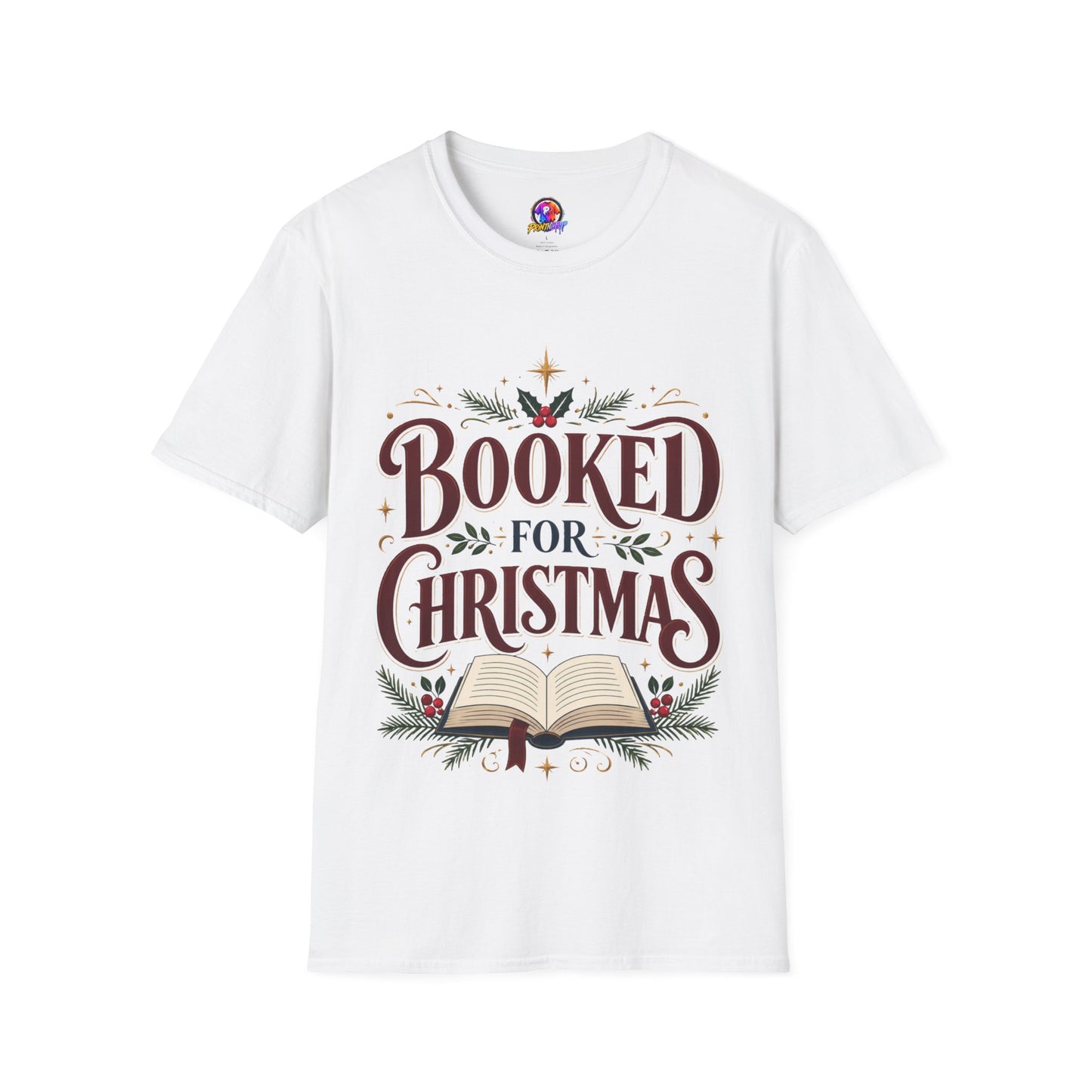 T-Shirt — "Booked for Christmas" Literary Holiday Tee