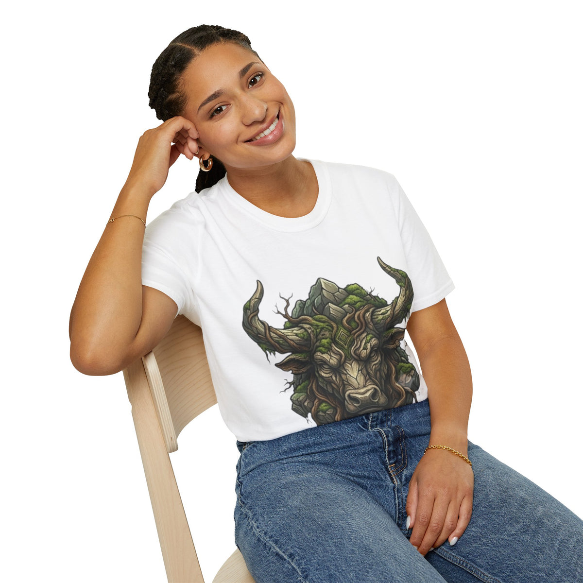 Taurus Greenman Bull T-Shirt — Nature Spirit Woodland Bull Graphic Tee