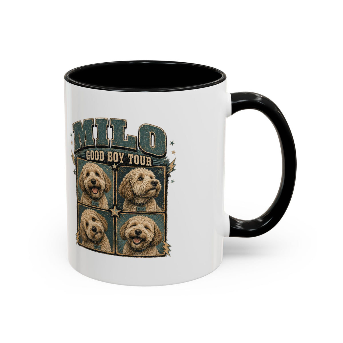 Milo Bailey Dog Dad Mom Milo 'Good Boy Tour' Accent Coffee Mug – Personalized Dog Photo Tribute