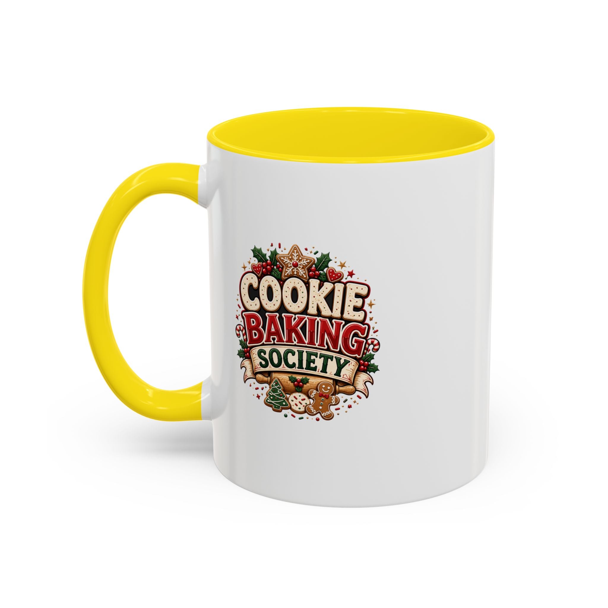 Cookie Baking Society Accent Coffee Mug — Holiday Baking Ceramic Mug
