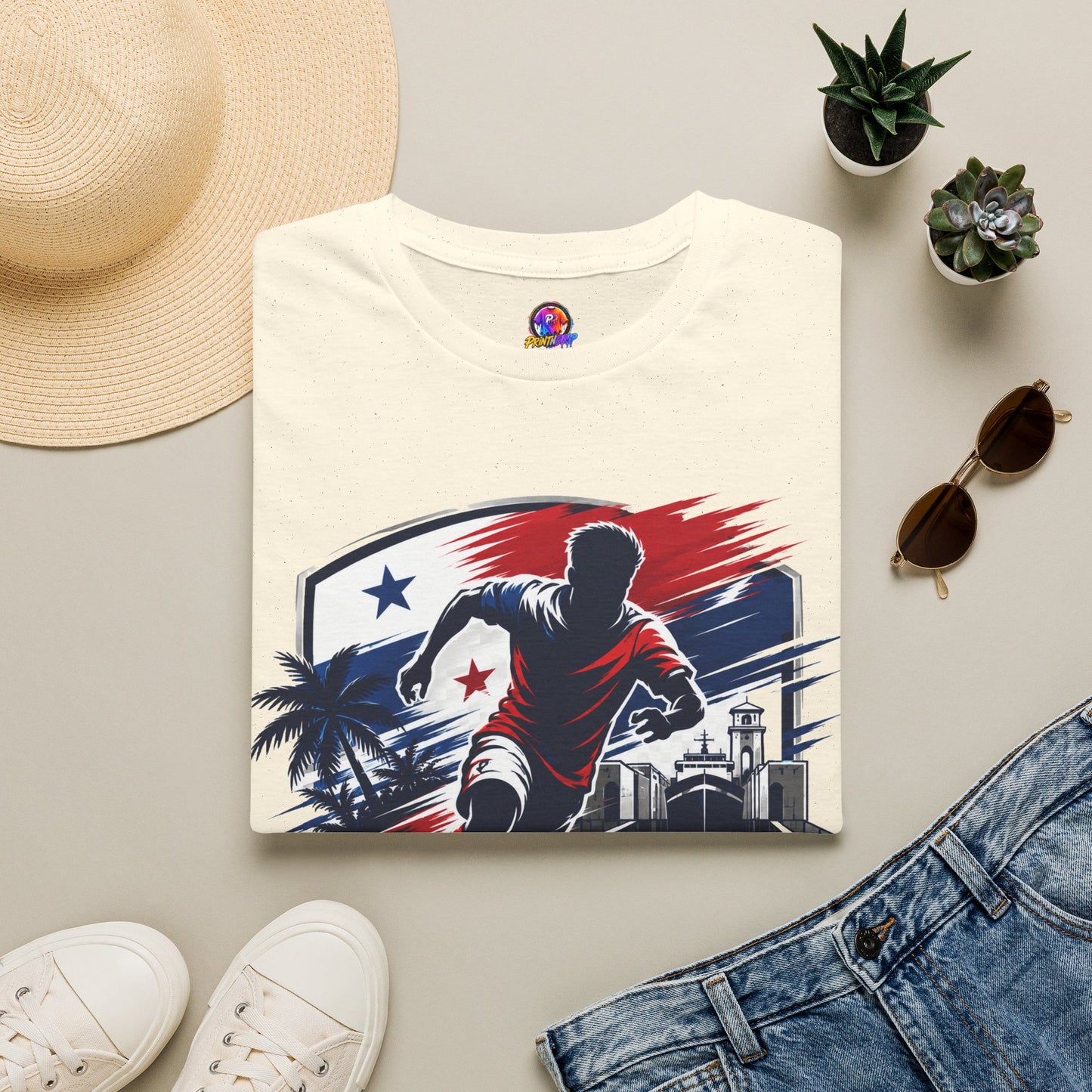 Canal Force Soccer T-Shirt - Patriotic Player Graphic Tee - Panama Shirt