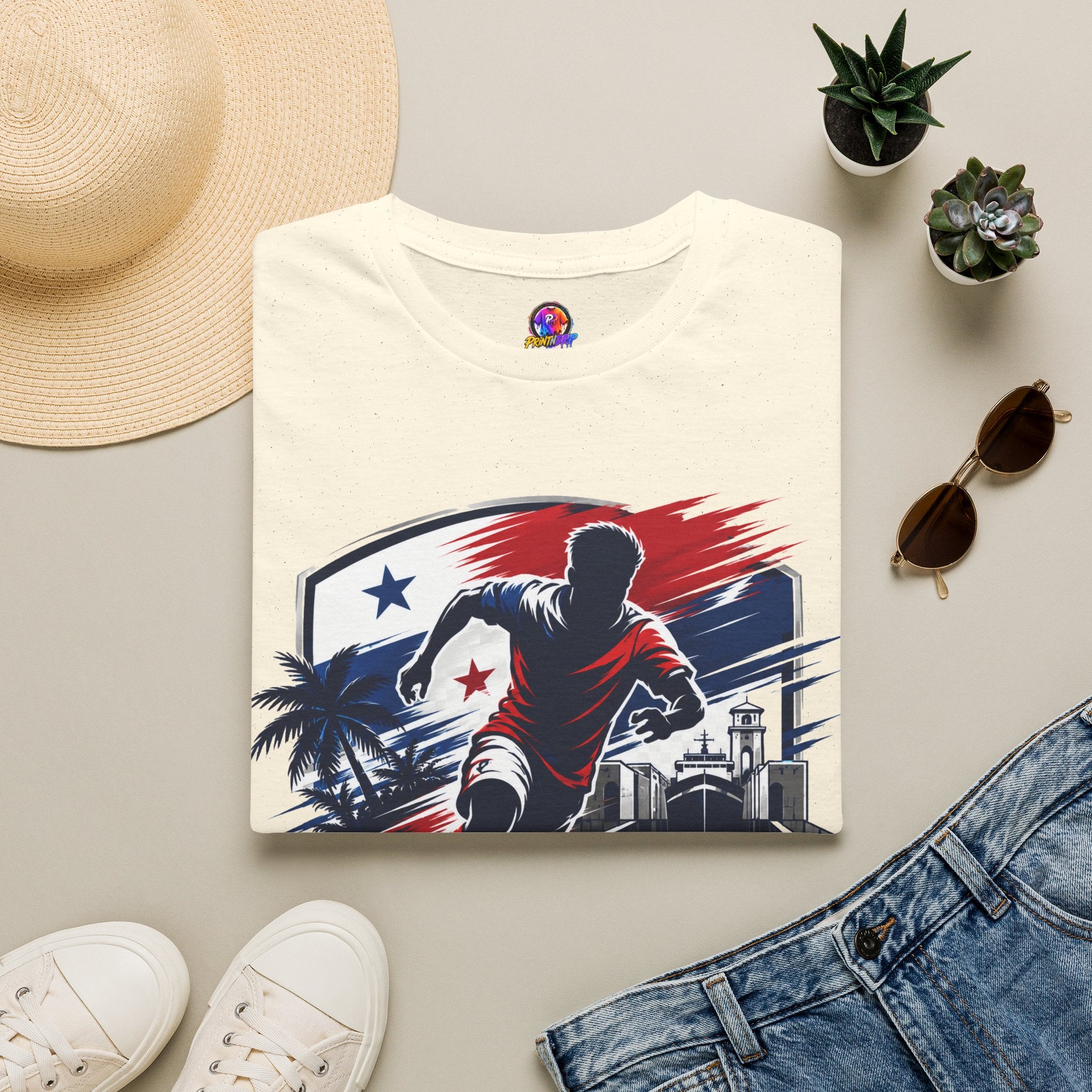 Canal Force Soccer T-Shirt - Patriotic Player Graphic Tee - Panama Shirt